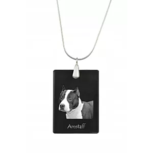 Amstaff Amstaf Kryształowy naszyjnik z psem grawer