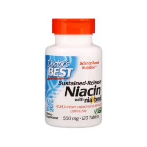 DOCTOR'S BEST Witamina B3 NiaXtend - Niacyna 500 mg o przedłużonym uwalnianiu (120 tabl.)