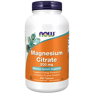 NOW FOODS Magnesium Citrate - Cytrynian Magnezu 200 mg (250 tabl.)