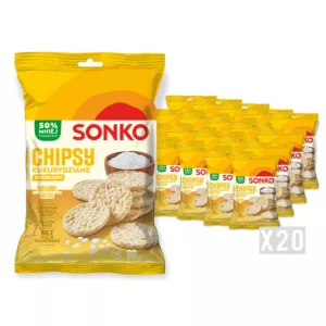 20x SONKO Chipsy kukurydziane solone bez glutenu 60g