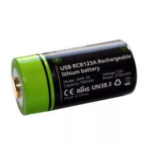 1x bateria akumulatorek CR 123 a 3v 2100mWh usb RCR 16340 Lithium