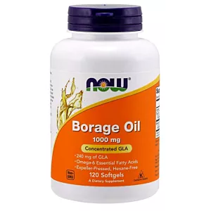 NOW FOODS Borage Oil GLA - Olej z Ogórecznika 1000 mg (120 kaps.)