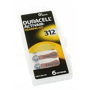 6x Baterie słuchowe Duracell ActivAir 312 PR41