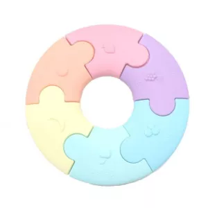 Gryzak dla niemowląt puzzle sensoryczne pastelowe kółko Jellystone