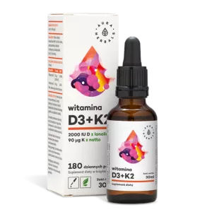 AURA HERBALS Witamina D3 + K2mk7 w kroplach (30 ml)