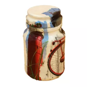 Dekoracyjny szklany słoiczek (rower)