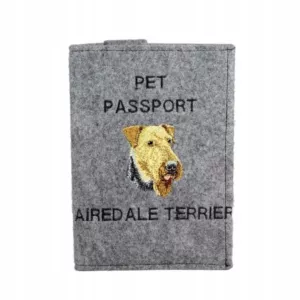 Airedale Terrier Haftowany pokrowiec na paszport