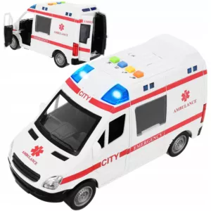 Auto Ambulans Pogotowie Ratunkowe Karetka Otwierane Drzwi Światło Dźwięki