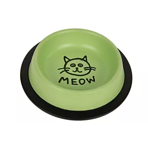 Elegancka metalowa miska dla kota MEOW 0,24L - zielona