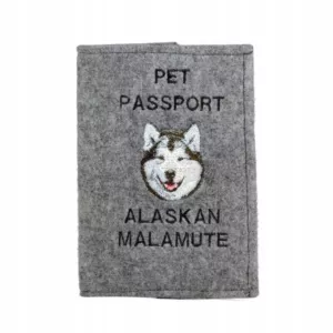 Alaskan Malamut Haftowany pokrowiec na paszport