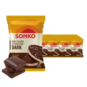 30x SONKO Wafle jaglane w czekoladzie deserowej 30g