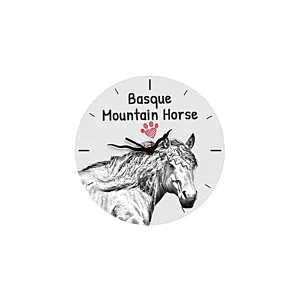Baskijski koń górski Stojący zegar z grafiką, MDF