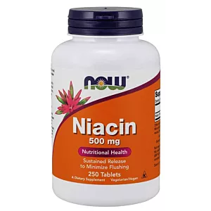 NOW FOODS Witamina B3 - Niacyna (Niacin) 500 mg (250 tabl.)