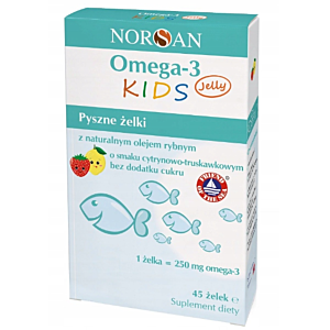 Suplement diety dla dzieci Norsan Omega-3 Kids smak cytrynowo-truskawkowy żelki 45 szt.