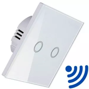 Włącznik LED WiFi Dotykowy Podwójny Szklany Biały