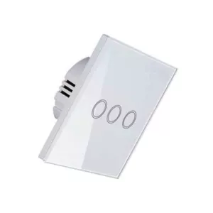 Włącznik LED Dotykowy Potrójny Szklany Biały