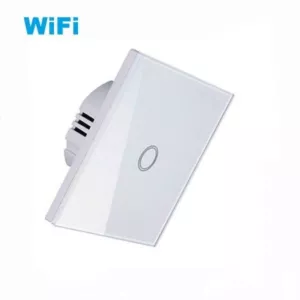 Włącznik LED WiFi Dotykowy Pojedynczy Szklany Biały