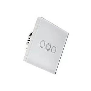 Włącznik LED WiFi Dotykowy Potrójny Szklany Biały