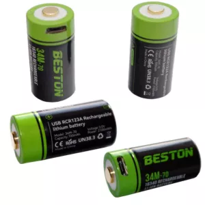 4x bateria akumulatorek CR 123a 3.0v 700 mah microUSB RCR 16340 Lithium