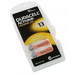 6x Baterie słuchowe Duracell ActivAir 13 PR48