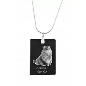 American Curl Kryształowy naszyjnik z kotem grawer