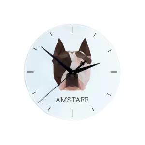 Amstaff pies geometryczny Zegar ścienny