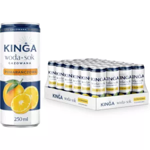 24x Kinga woda + sok o smaku pomarańczowym 250 ml