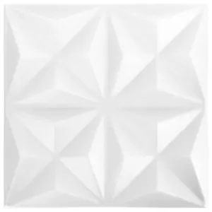 Panele ścienne 3D, 48 szt., 50x50 cm, biel origami, 12 m²