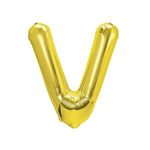 Balon foliowy „litera V”, złota, 40 cm [balon na powietrze]