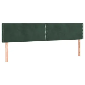 Zagłówki do łóżka, 2 szt, ciemnozielony, 100x5x78/88cm, aksamit