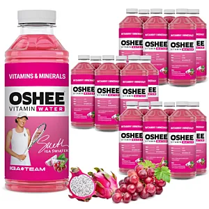 18x OSHEE Vitamin Water witaminy i minerały winogrona - dragonfruit 555 ml