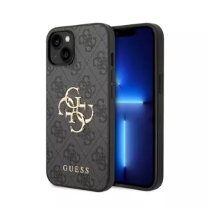 Guess 4G Big Metal Logo - Etui iPhone 15 / 14 / 13 (szary)