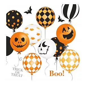 SERWETKI PAPIEROWE Scary Balloons Halloween Straszne Balony 33X33cm 20szt