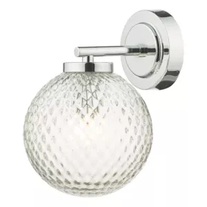 Kinkiet Wayne Bathroom Wall Light Polished Chrome Glass IP44