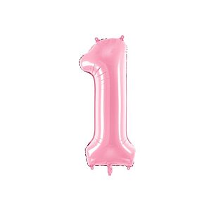 Balon foliowy "cyfra 1", różowa, 100 cm [balon na hel, cyfra duża, urodziny]
