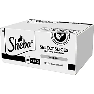 SHEBA Selection Select Slices Drobiowe smaki w sosie - Mokra karma dla kota 120x85g