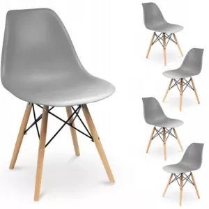 4 x Krzesło EVA szare (ikeabox)