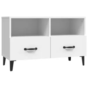 Szafka pod TV, biała, 80x36x50 cm, materiał drewnopochodny
