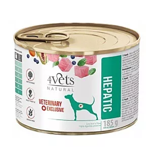 4VETS Natural Hepatic Dog - mokra karma dla psa - 185 g