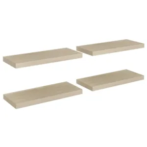 Półki ścienne, 4 szt., kolor dębowy, 60x23,5x3,8 cm, MDF