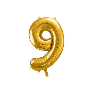 Balon foliowy "cyfra 9", złota, 100 cm [balon na hel, cyfra duża, urodziny]