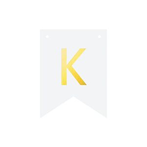 Baner DIY, 16 cm, biały, literka "K" [stwórz swój napis na imprezę,dekoracja]