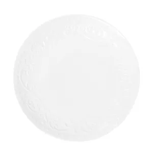 Talerz SYLIA obiadowy biały z ornamentem 27 cm HOMLA