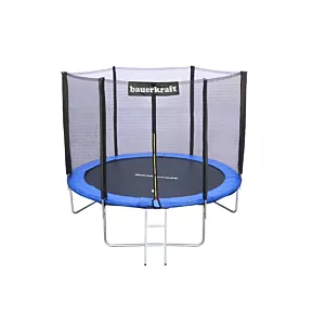 TRAMPOLINA BAUERKRAFT Z SIATKĄ ORAZ DRABINKĄ 244-252CM