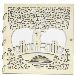 Drewniana kartka okolicznościowa Ślubna z grawerem