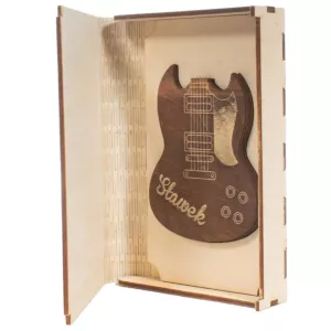 Pojemnik na 3 kostki gitarowe w pudełku Ciemny brąz (orzech amer.)