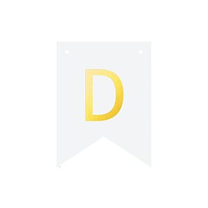 Baner DIY, 16 cm, biały, literka "D" [stwórz swój napis na imprezę,dekoracja]