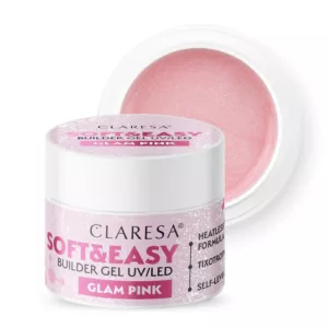 CLARESA Żel budujący do paznokci Soft&Easy GLAM PINK - 90g