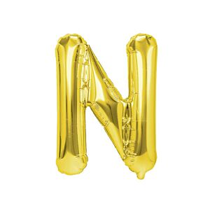 Balon foliowy „litera N”, złota, 40 cm [balon na powietrze]