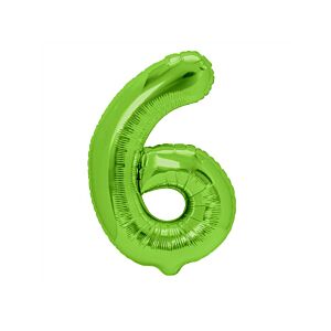 Balon foliowy "cyfra 6", zielona, 100 cm [balon na hel, cyfra duża, urodziny]